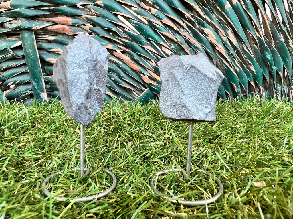 Natural Raw Hematite on Metal Stand | Crystal Display | Approx. 8 cm | Grounding, Protection & Strength