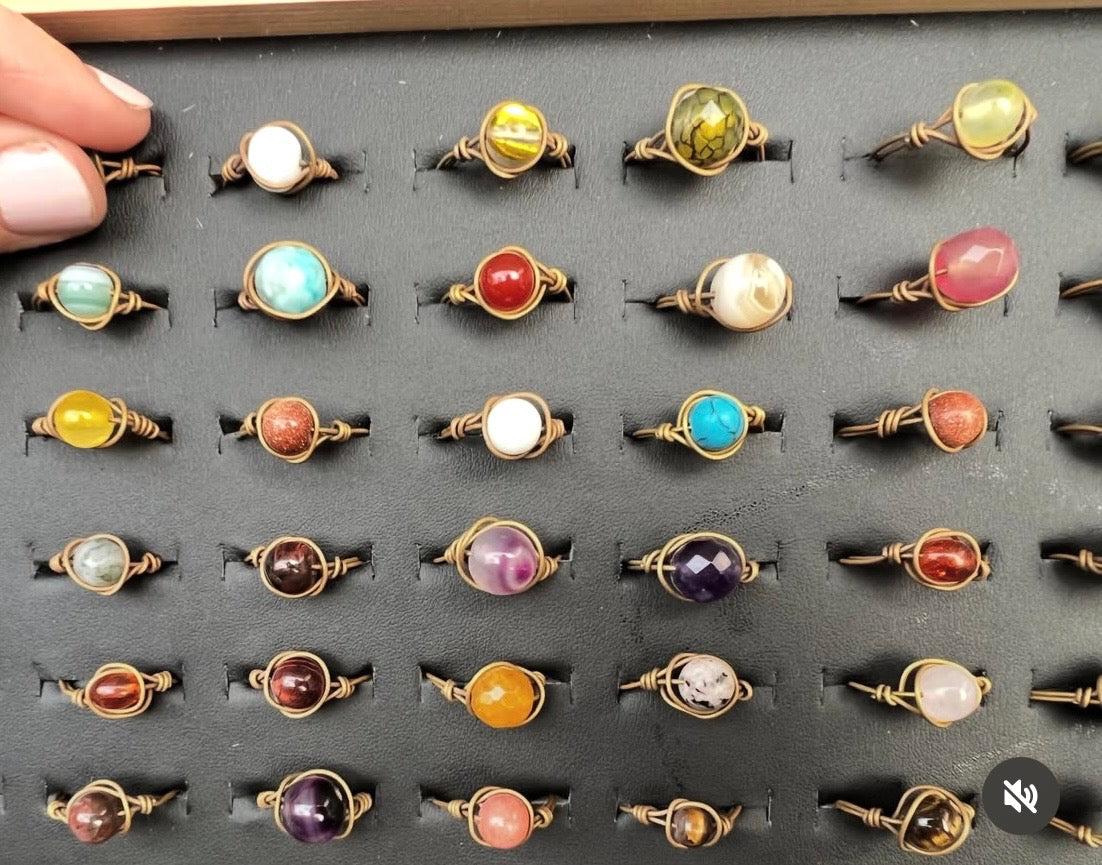 Natural Copper Crystal Rings Collection | Handmade Gemstone Rings
