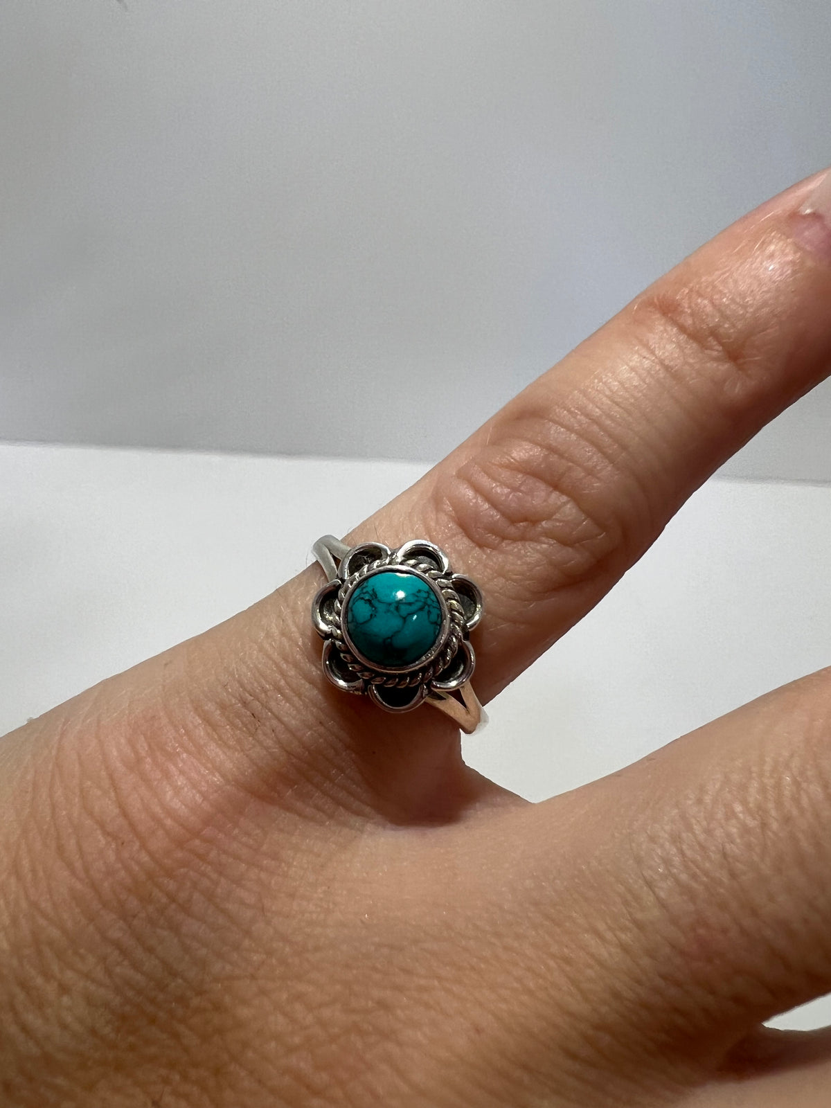 Howlite Ring in 925 Italian Sterling Silver