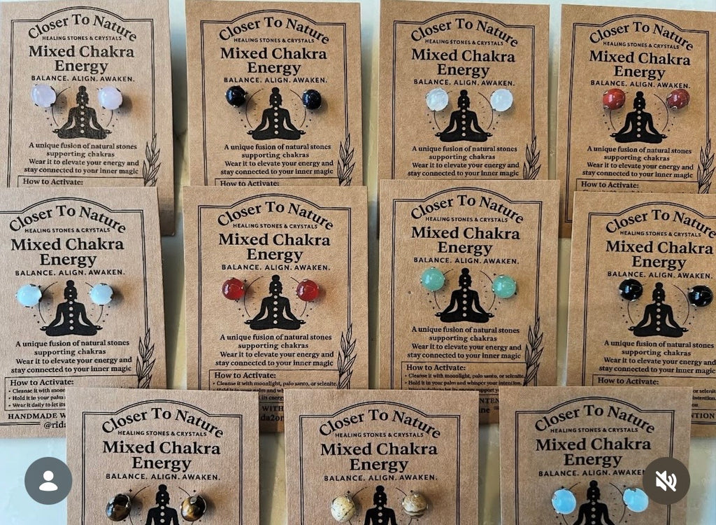 Natural Crystal Stud Earrings Collection