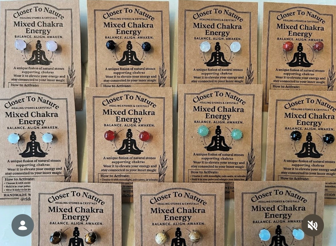 Natural Crystal Stud Earrings Collection