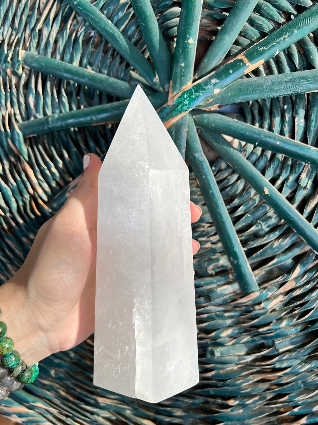 Natural Milky Quartz Multifaceted Crystal Tower – 1,272 g