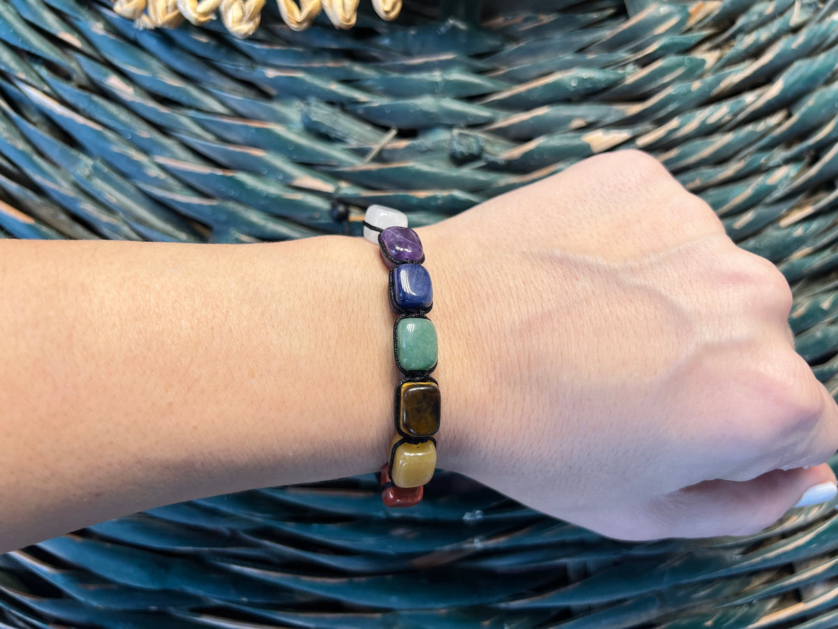 Natural 7 Chakra Crystal Bracelet | Energy Balance • Meditation • Healing