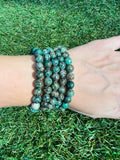 Natural African Turquoise Bracelet | 8mm Genuine Gemstone Beads | Growth, Transformation & Confidence
