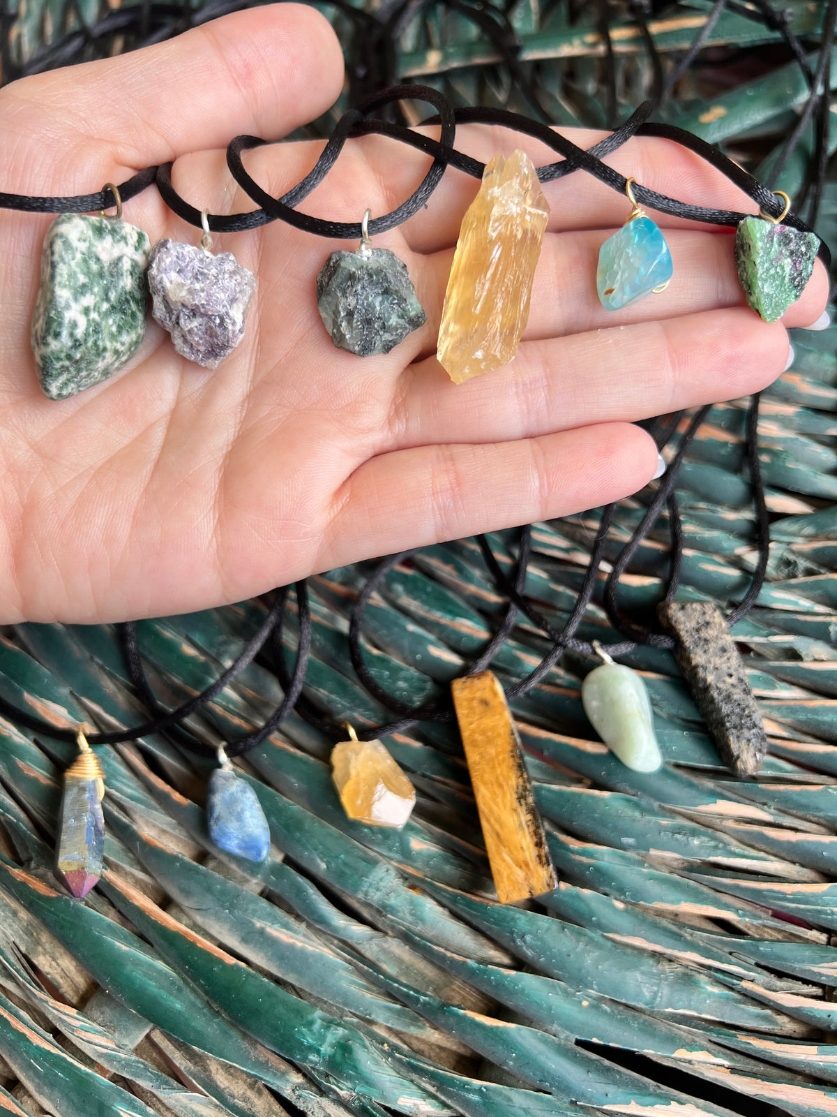 Natural Raw Crystal Necklace Collection – Adjustable Cord