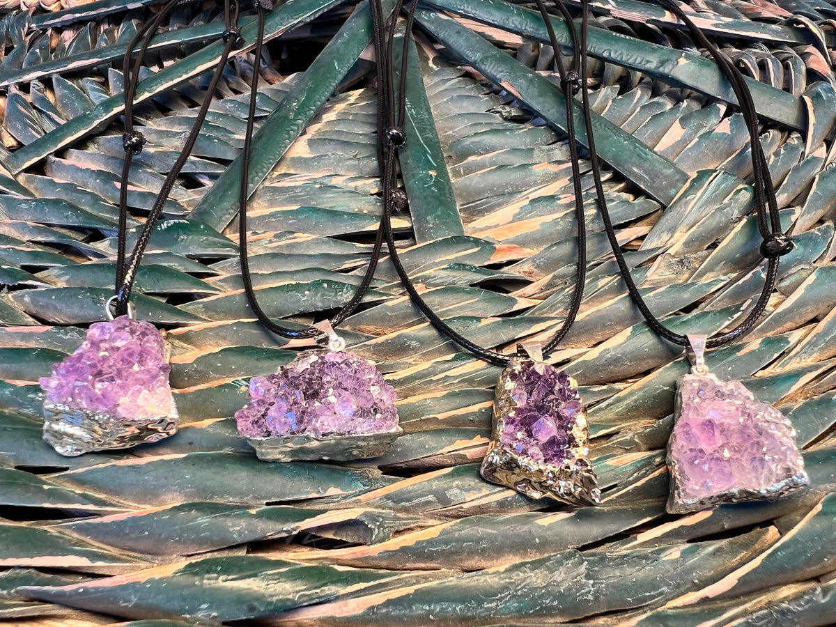 Natural Amethyst Cluster Necklace