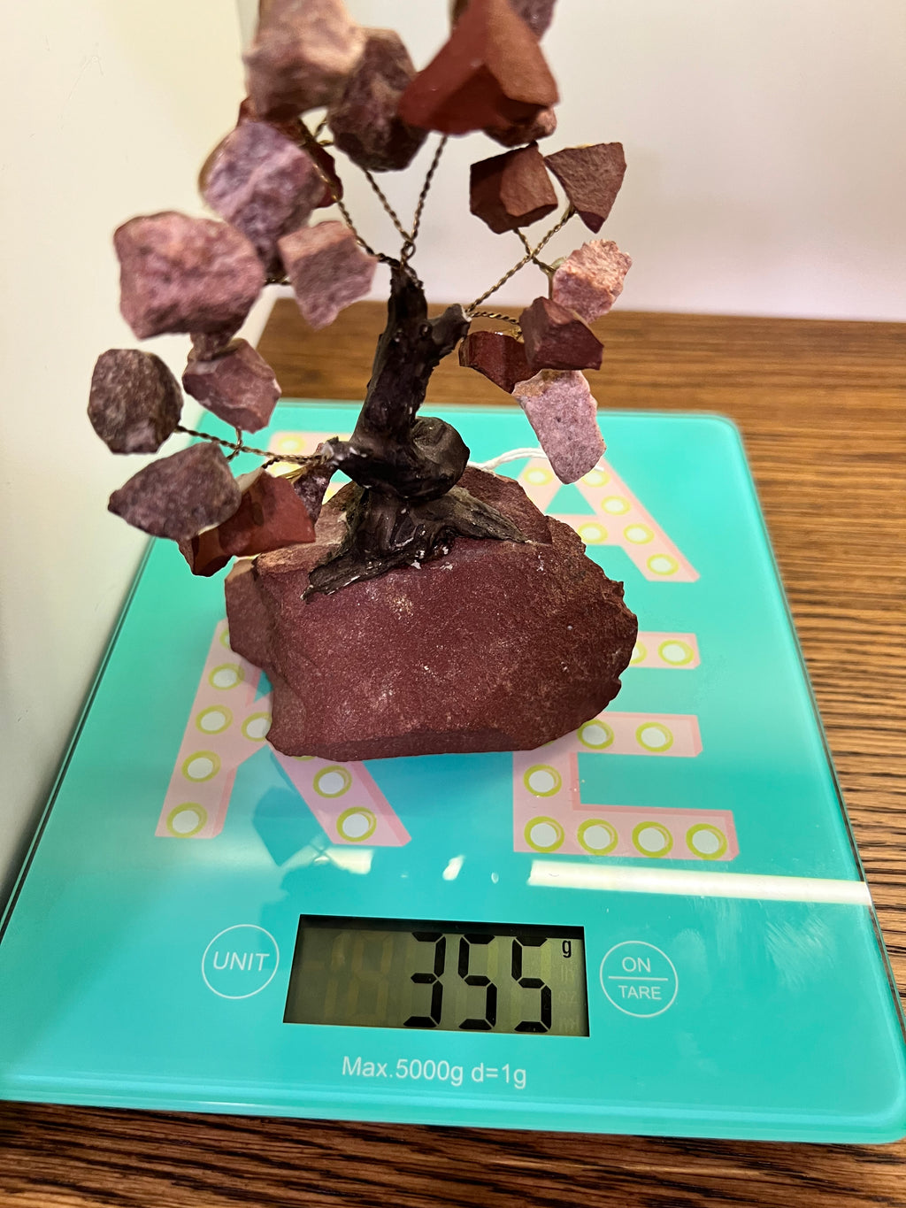 Natural Red Jasper Crystal Tree on Raw Red Jasper Base