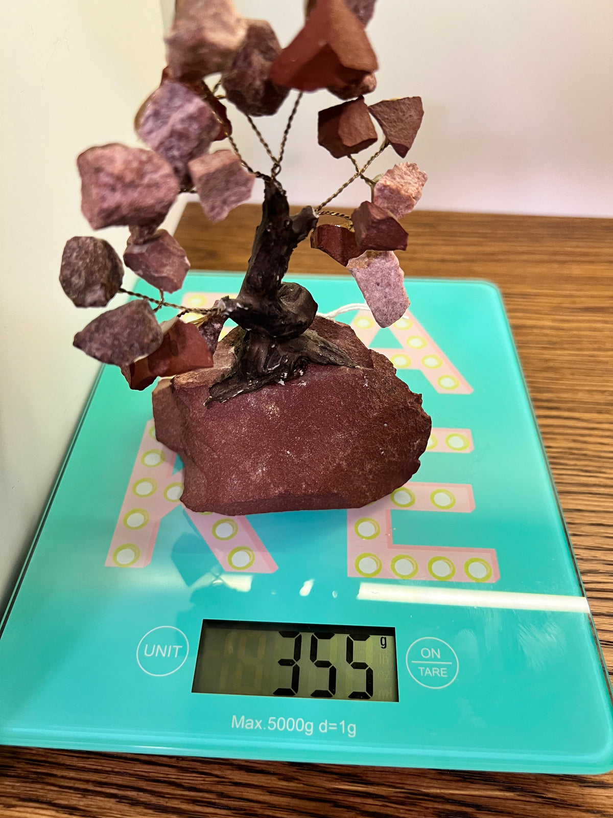 Natural Red Jasper Crystal Tree on Raw Red Jasper Base
