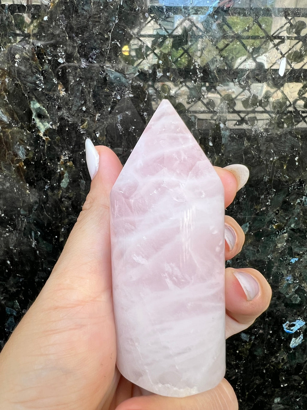 Natural Rose Quartz Cylindrical Tower | Love & Emotional Healing Crystal Point