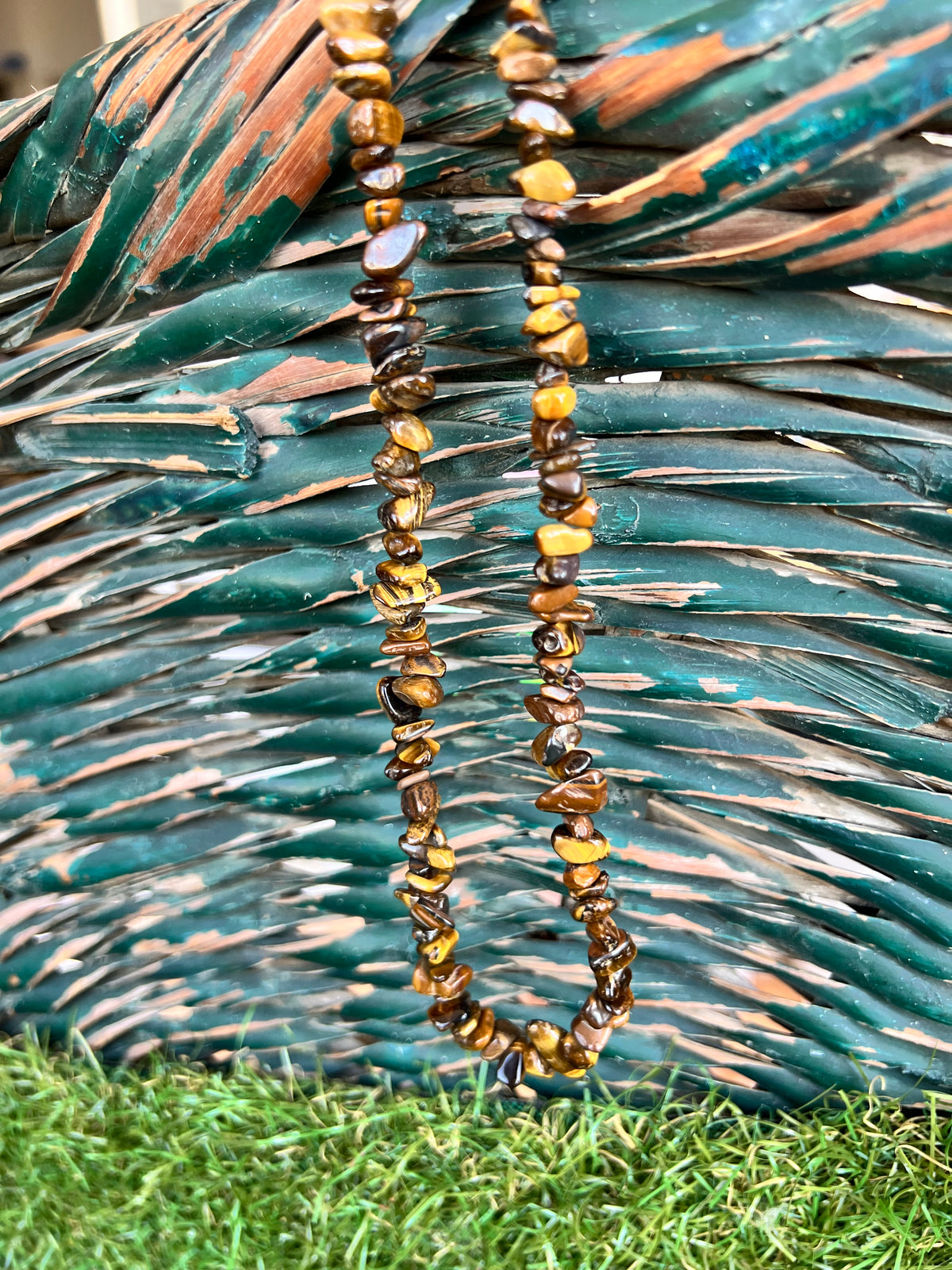 Natural Tiger’s Eye Chip Necklace | Genuine Irregular Gemstone Chips | Protection, Confidence & Courage