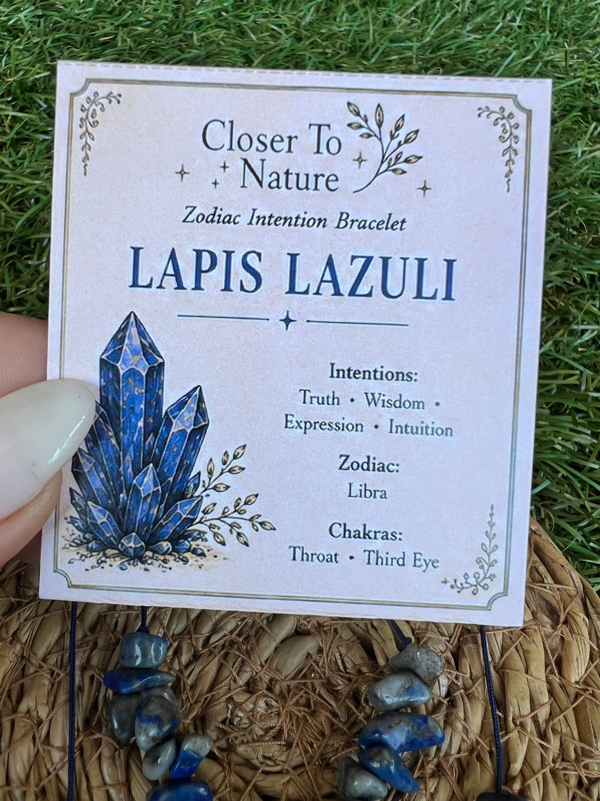 Natural Lapis Lazuli Zodiac Bracelet – Truth, Wisdom & Intuition | Libra, Sagittarius & Taurus