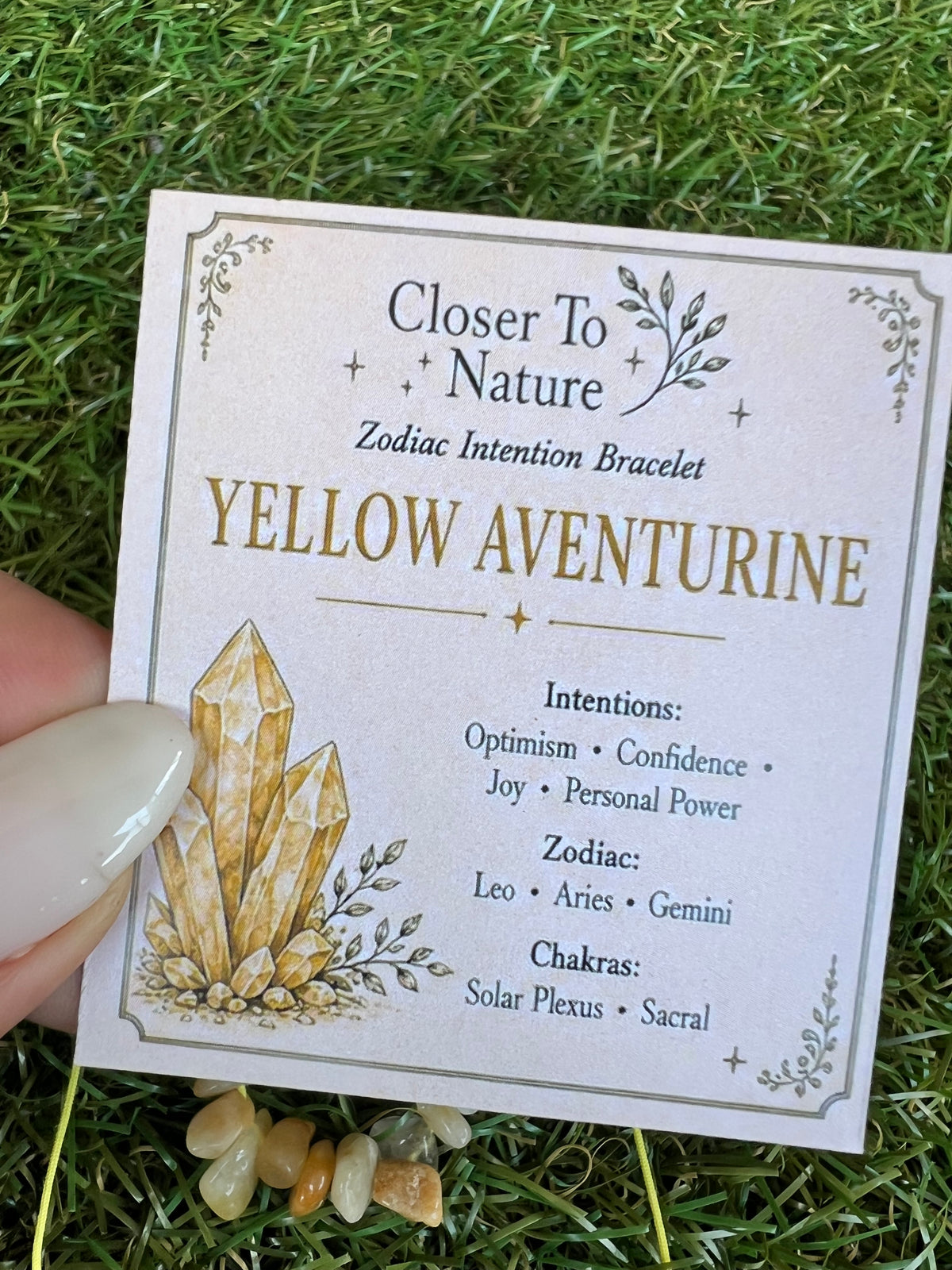 Natural Yellow Aventurine Zodiac Bracelet – Optimism, Confidence & Joy | Leo, Aries & Gemini