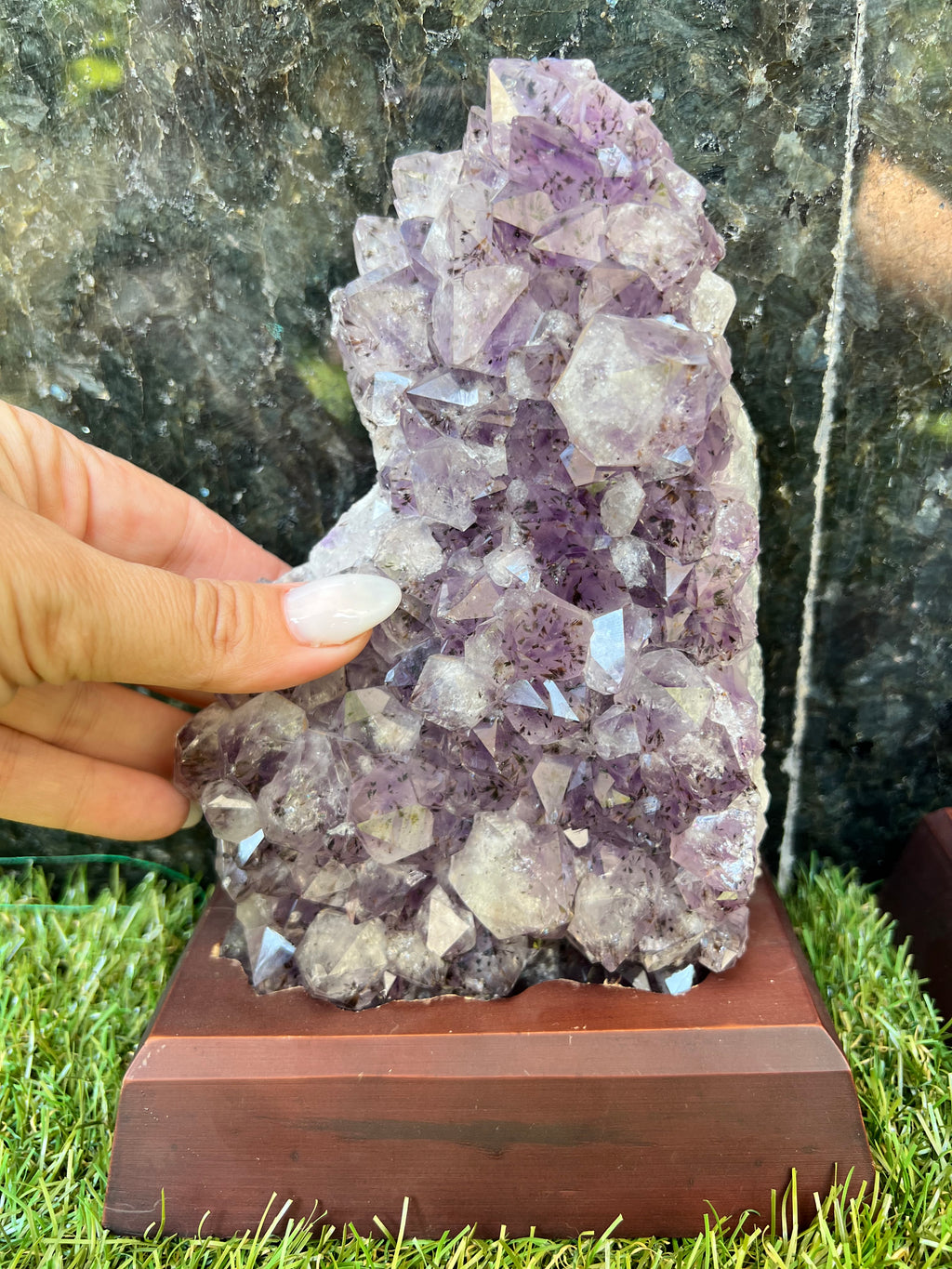 Natural Amethyst Cut Base Clusters with Optional Wooden Base 1.5+ Kg