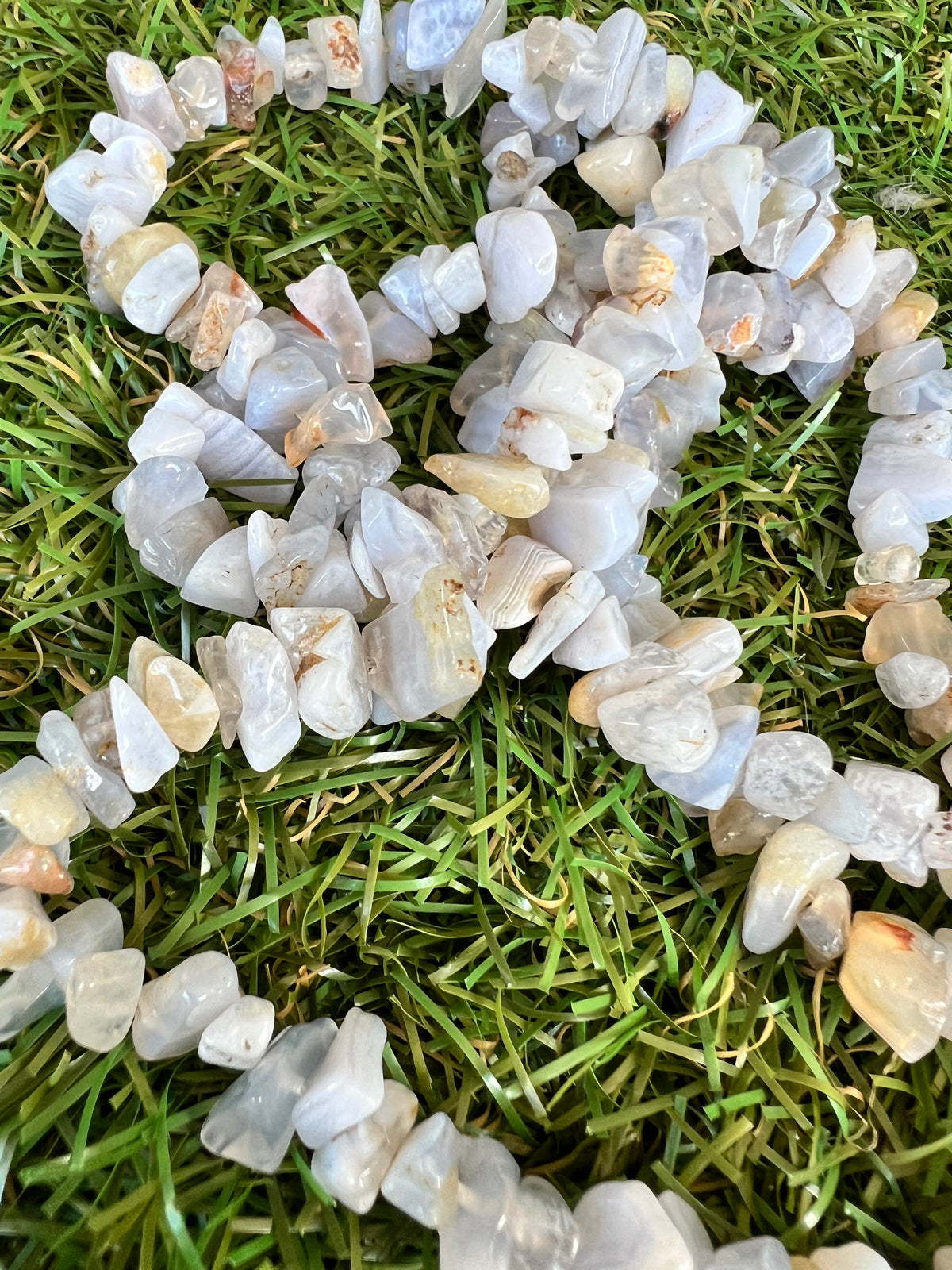 Natural Blue Lace Agate Chip Necklace | Genuine Irregular Gemstone Chips | Peace, Communication & Emotional Harmony