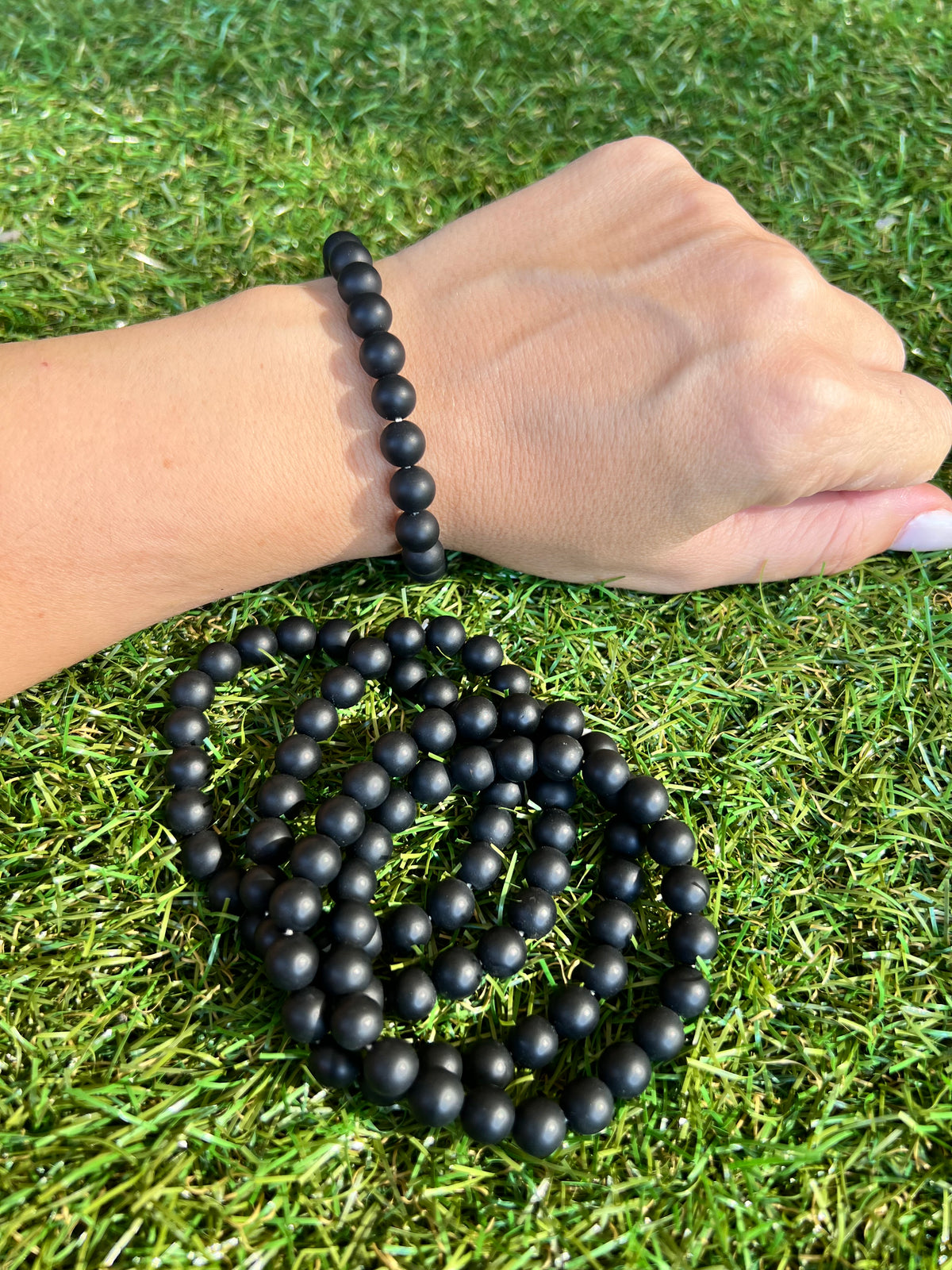 Natural Matte Black Onyx Bracelet | 8mm Genuine Gemstone Beads | Protection, Strength & Confidence