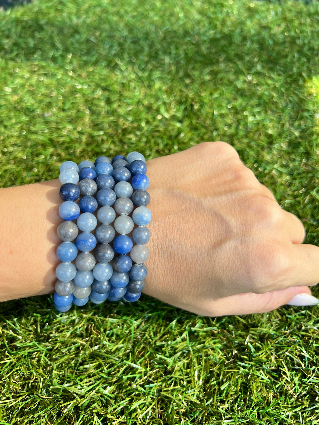 Natural Blue Aventurine 8mm Beaded Bracelet | Confidence, Inner Strength & Mental Clarity Crystal Bracelet