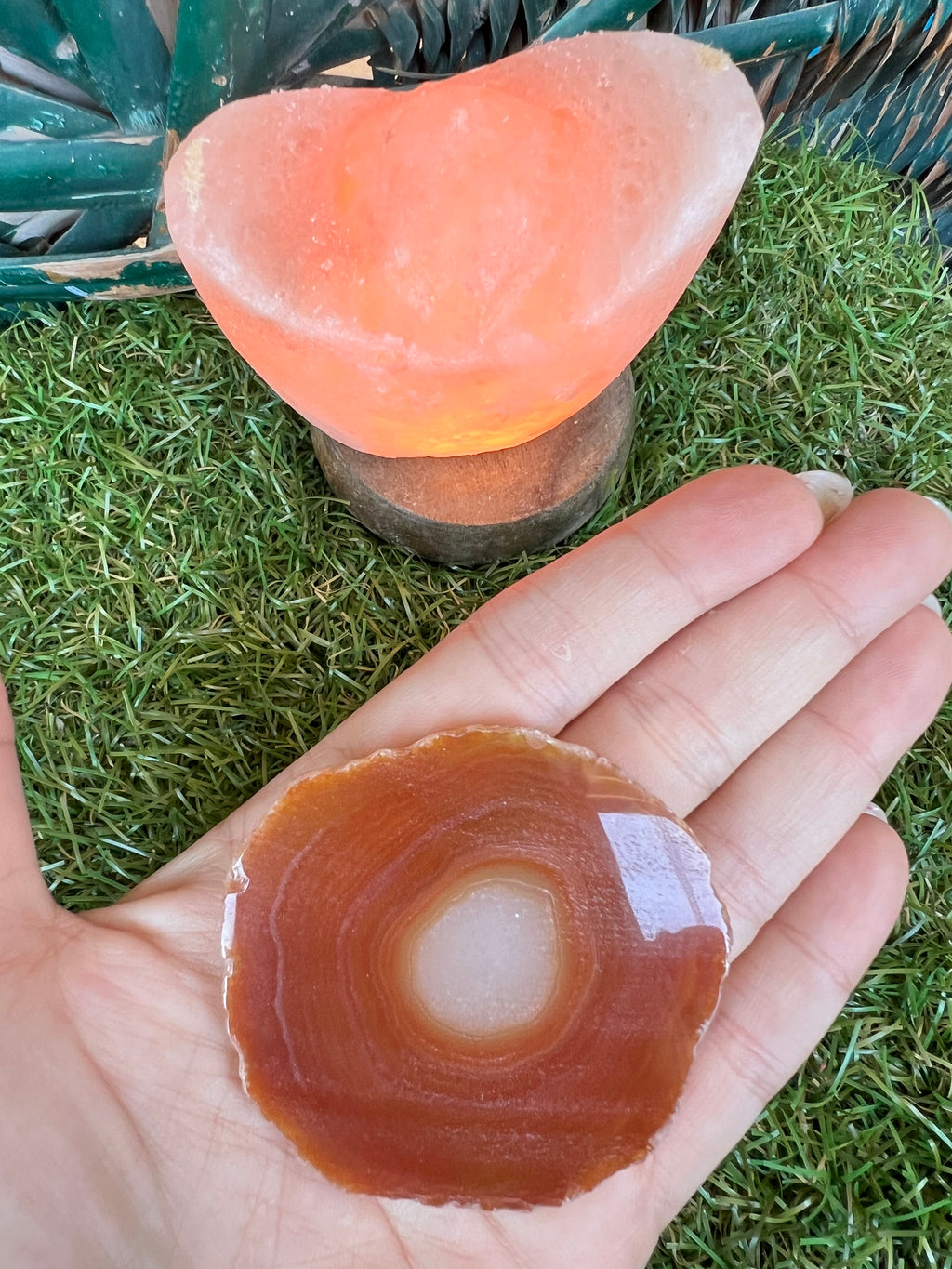 Natural Agate Eye Slice – Grounding, Balance & Protection | 36 g