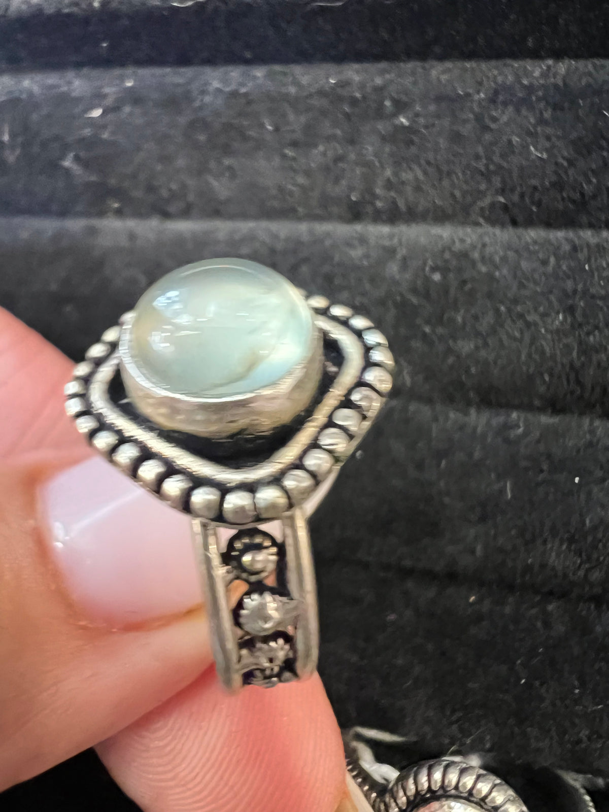 Natural Silver-Plated Crystal Rings Collection “Delicate A”