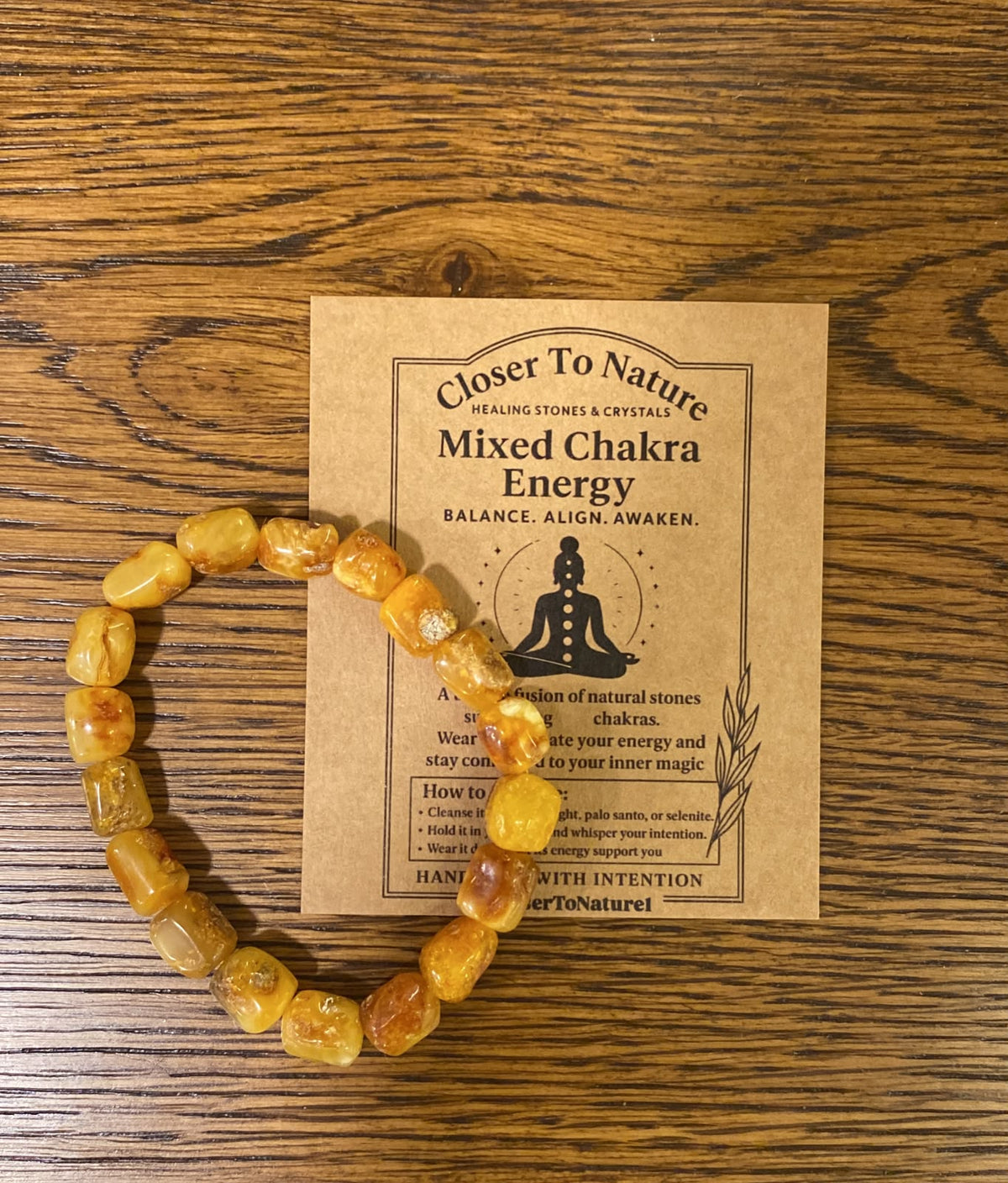 Natural Amber Bracelet – Warmth, Vitality & Positive Energy | Rustic Barrel Beads