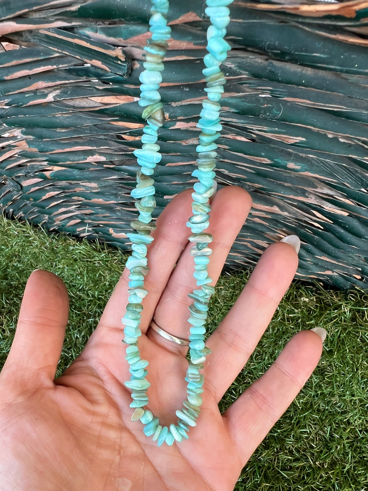 Natural Dyed Shell Chip Necklace | Lightweight Coastal Style Necklace