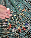 Natural Seven Chakra Tree of Life Keychain – Balance & Positive Energy