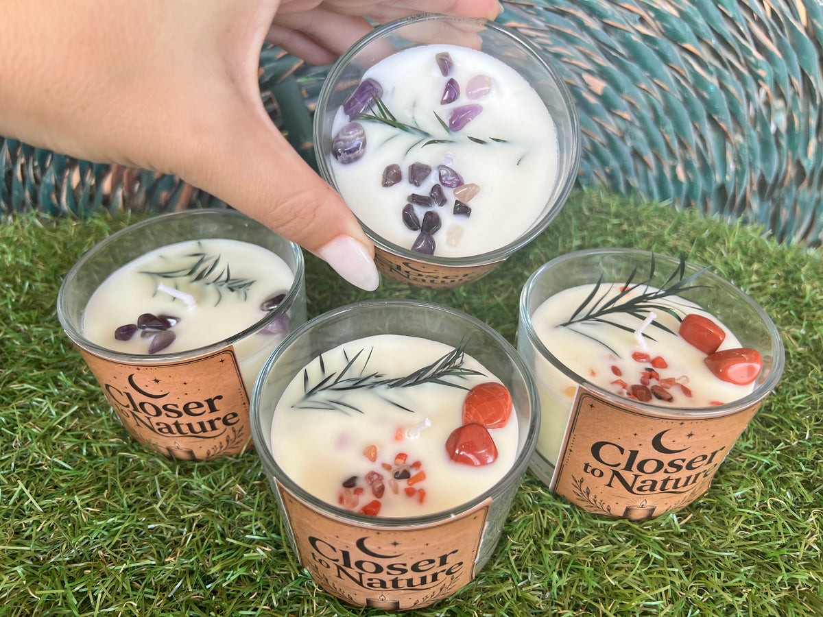 Handmade Natural Soy Crystal Candle | Genuine Crystal Scented Candle