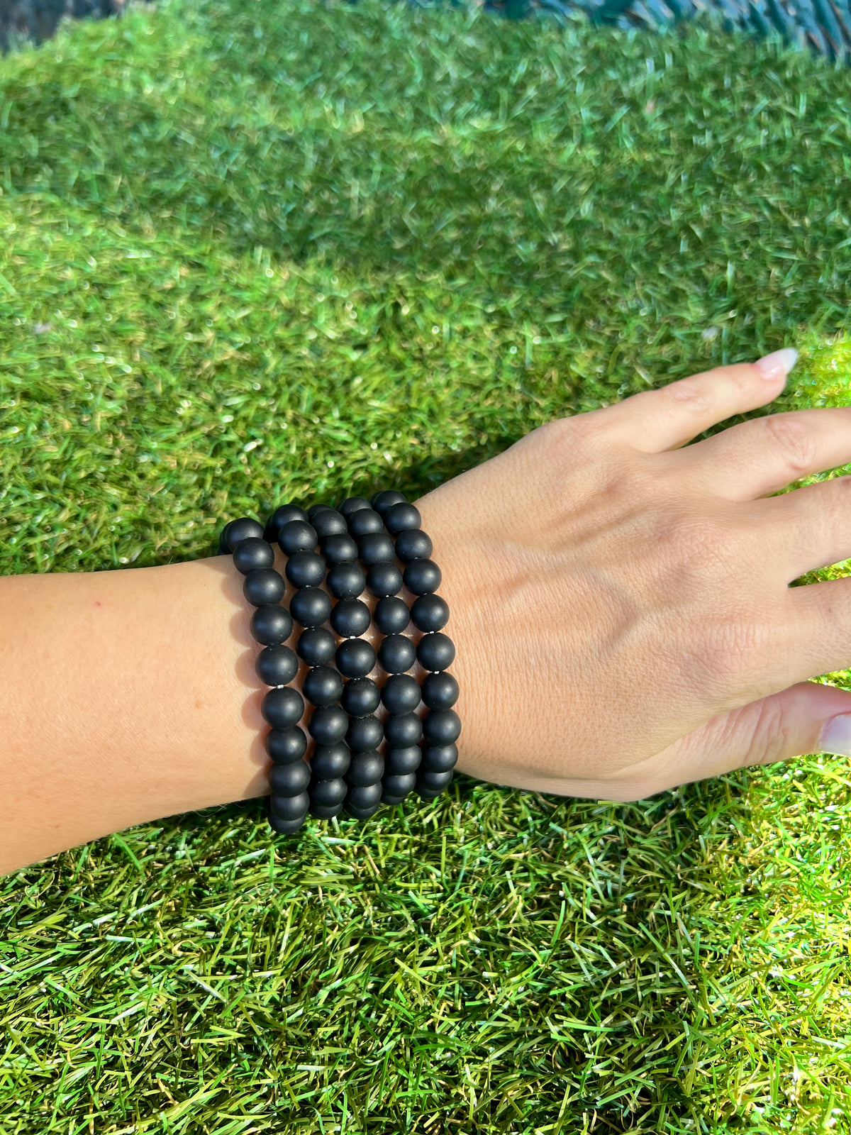 Natural Matte Black Onyx Bracelet | 8mm Genuine Gemstone Beads | Protection, Strength & Confidence