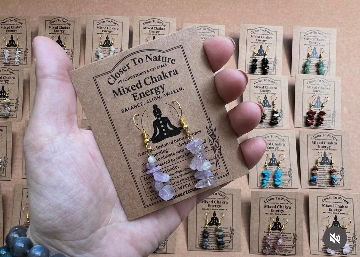 Natural Crystal Chip Earrings Collection