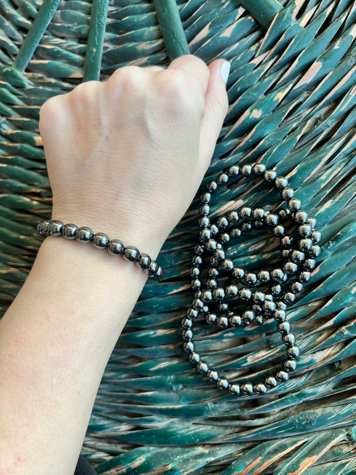 Natural Hematite 8mm Beaded Bracelet | Grounding, Protection & Focus Crystal Bracelet