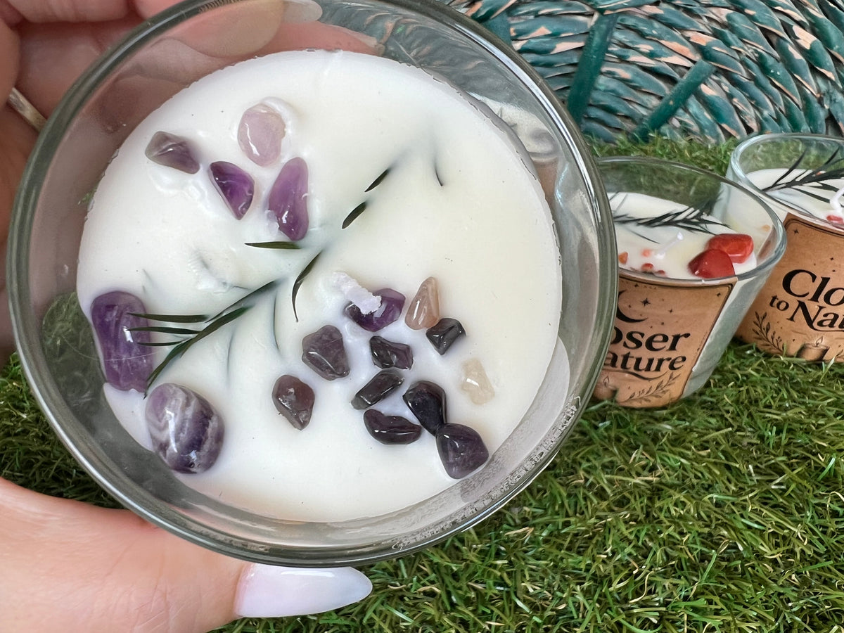 Handmade Natural Soy Crystal Candle | Genuine Crystal Scented Candle