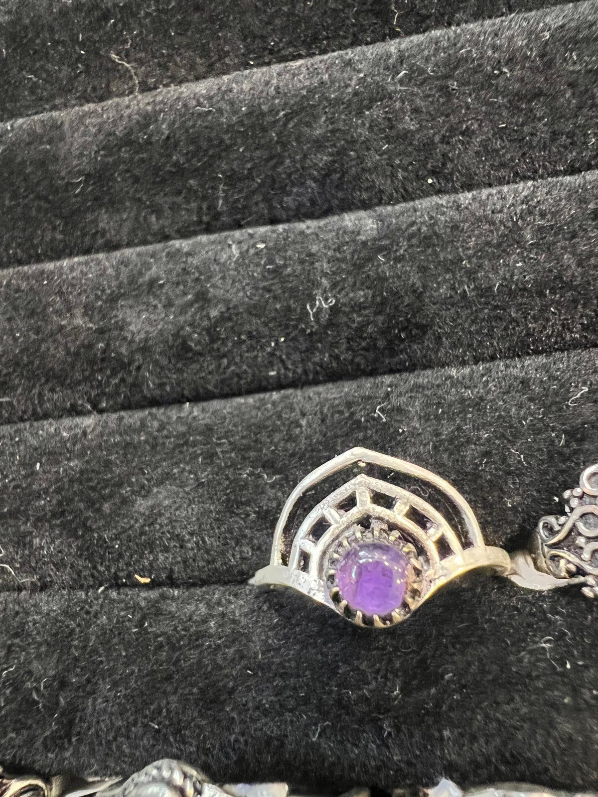 Natural Silver-Plated Crystal Rings Collection “Delicate A”