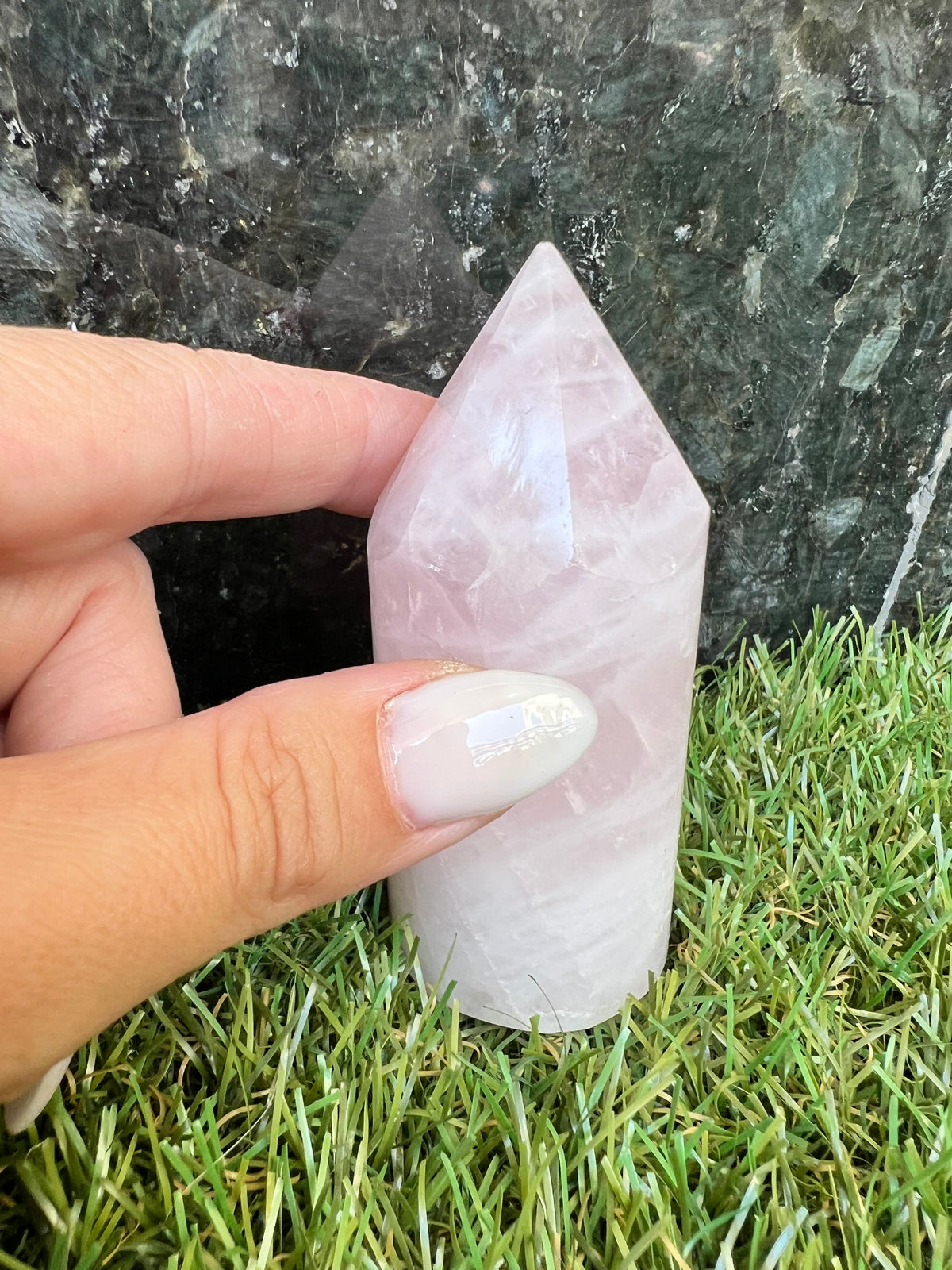 Natural Rose Quartz Cylindrical Tower | Love & Emotional Healing Crystal Point