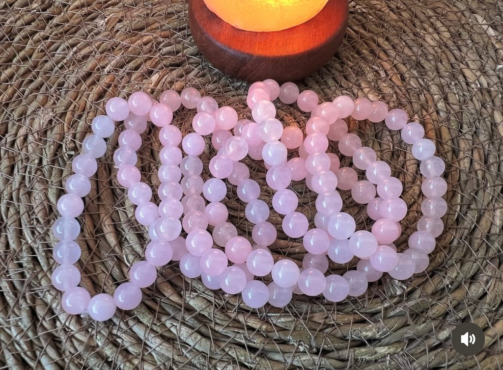 Natural Rose Quartz 8mm Beaded Bracelet | Love, Self-Love & Emotional Healing Crystal Bracelet