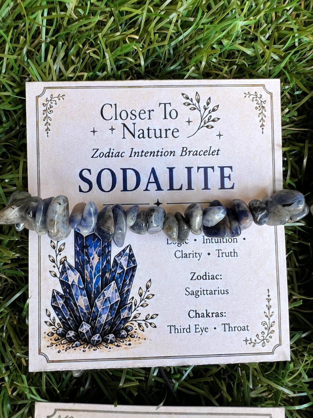 Natural Sodalite Zodiac Bracelet – Logic, Intuition & Clarity | Sagittarius, Virgo & Pisces
