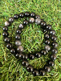 Natural Silver Sheen Obsidian Bracelet – Protection, Grounding & Self-Reflection | 8 mm