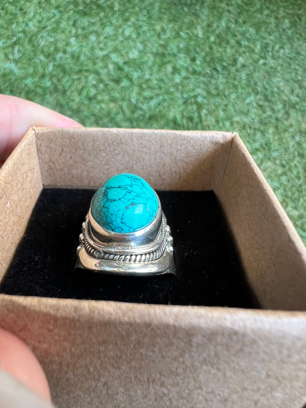 Howlite Ring in 925 Italian Sterling Silver