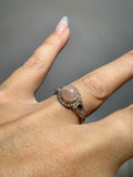 Genuine Natural Rose Quartz Ring in 925 Italian Sterling Silver