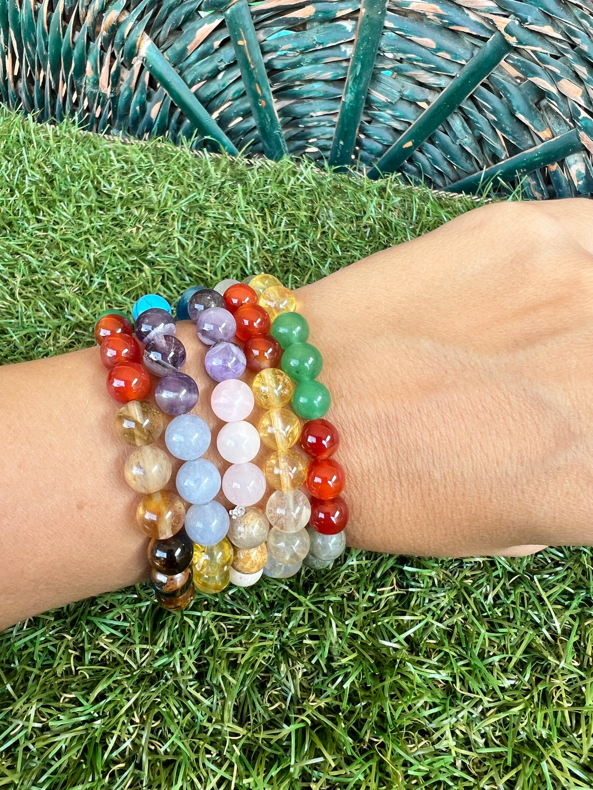 Natural Seven Chakra Gemstone Bracelet – Balance, Energy & Alignment | 8mm