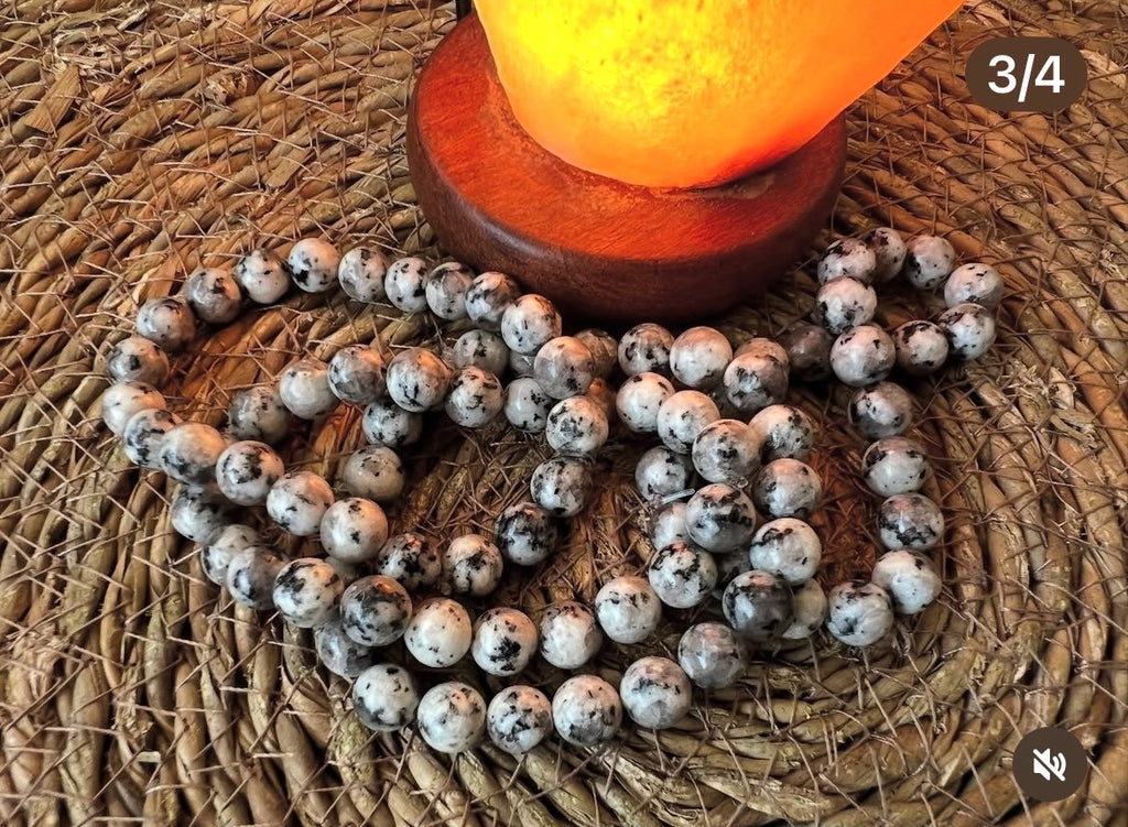 Natural Tourmalinated Moonstone Intuition & Protection Bracelet – 8mm Genuine Elastic Beaded Bracelet