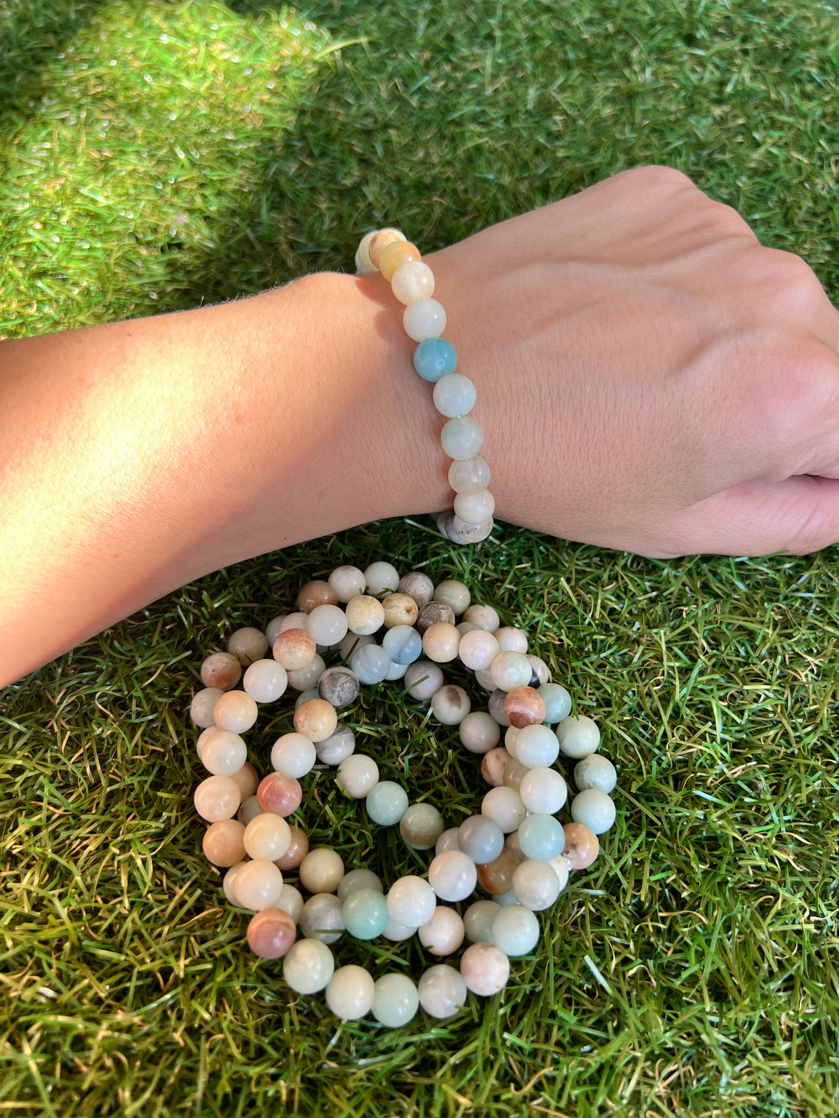 Natural Amazonite 8mm Beaded Bracelet | Communication, Calm & Good Luck Crystal Bracelet