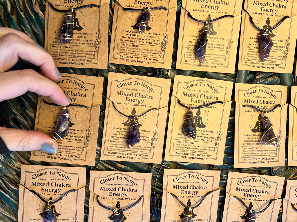 Natural Amethyst Wire-Wrapped Necklace