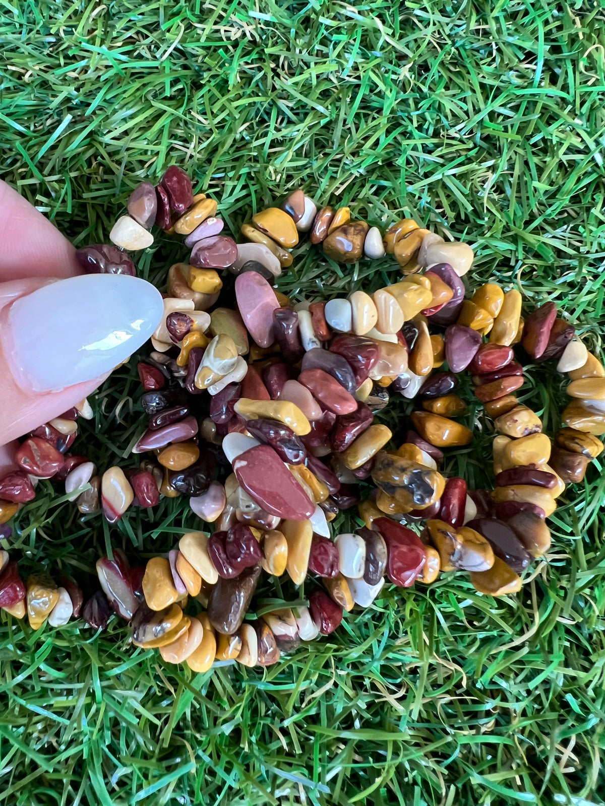 Natural Mookaite Jasper Chip Necklace | Genuine Irregular Gemstone Chips | Strength, Confidence & New Beginnings