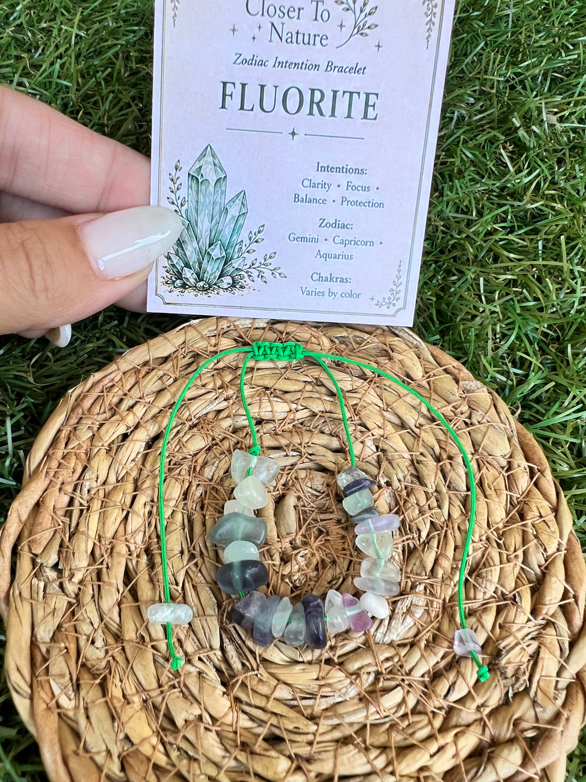 Natural Fluorite Zodiac Bracelet – Clarity, Focus & Balance | Gemini, Capricorn & Aquarius