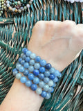 Natural Blue Aventurine 8mm Beaded Bracelet | Confidence, Inner Strength & Mental Clarity Crystal Bracelet