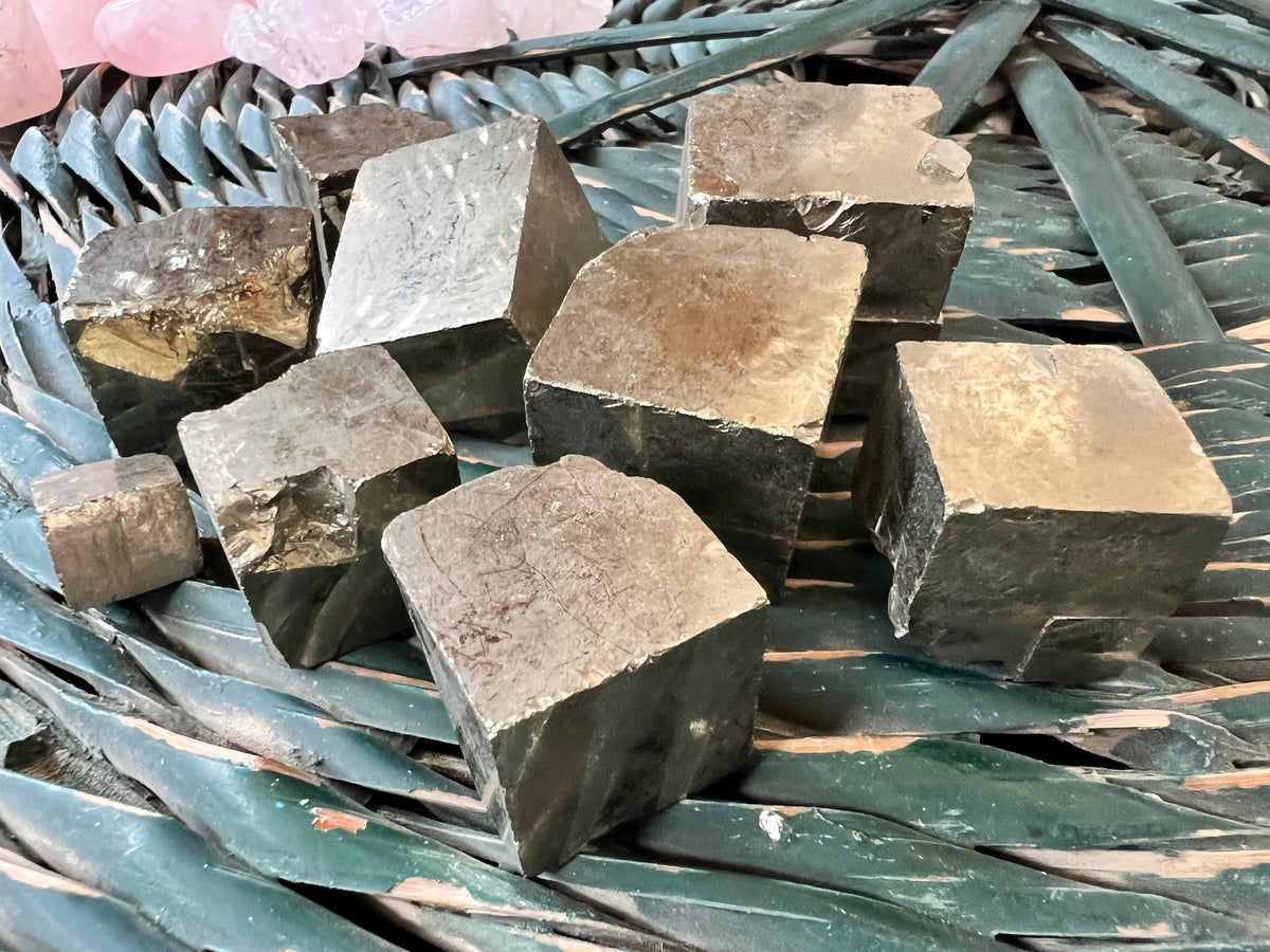 Natural Pyrite Cubes (Raw Cubic Pyrite Crystals)