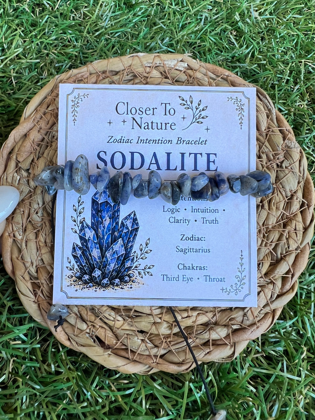 Natural Sodalite Zodiac Bracelet – Logic, Intuition & Clarity | Sagittarius, Virgo & Pisces