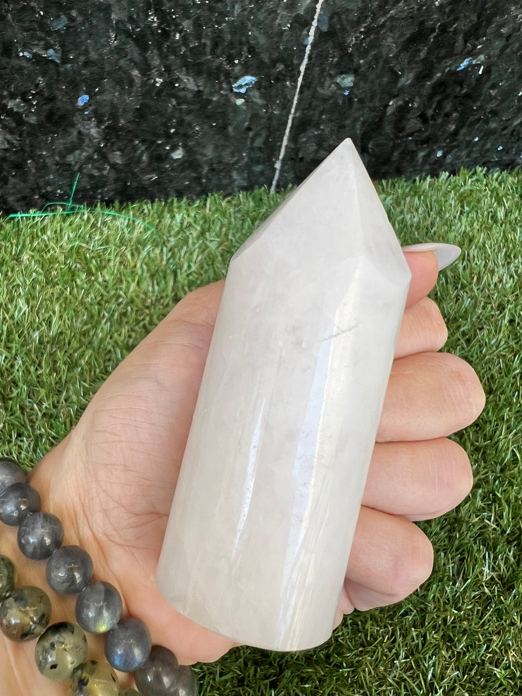 Natural Milky Quartz Cylindrical Tower | Clarity & Harmony Crystal Point