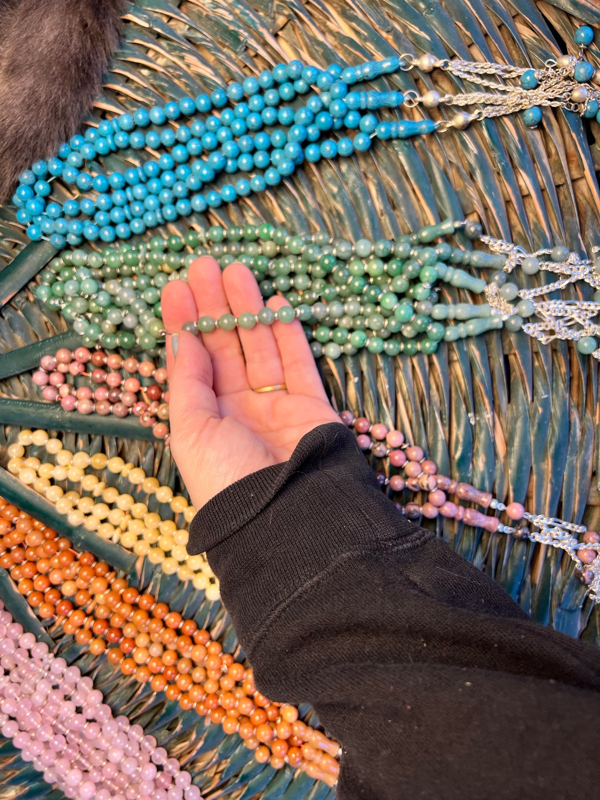 Natural Gemstone Rosary (Misbaha/Tasbih) – 8 mm Prayer Beads for Peace, Love & Mindfulness