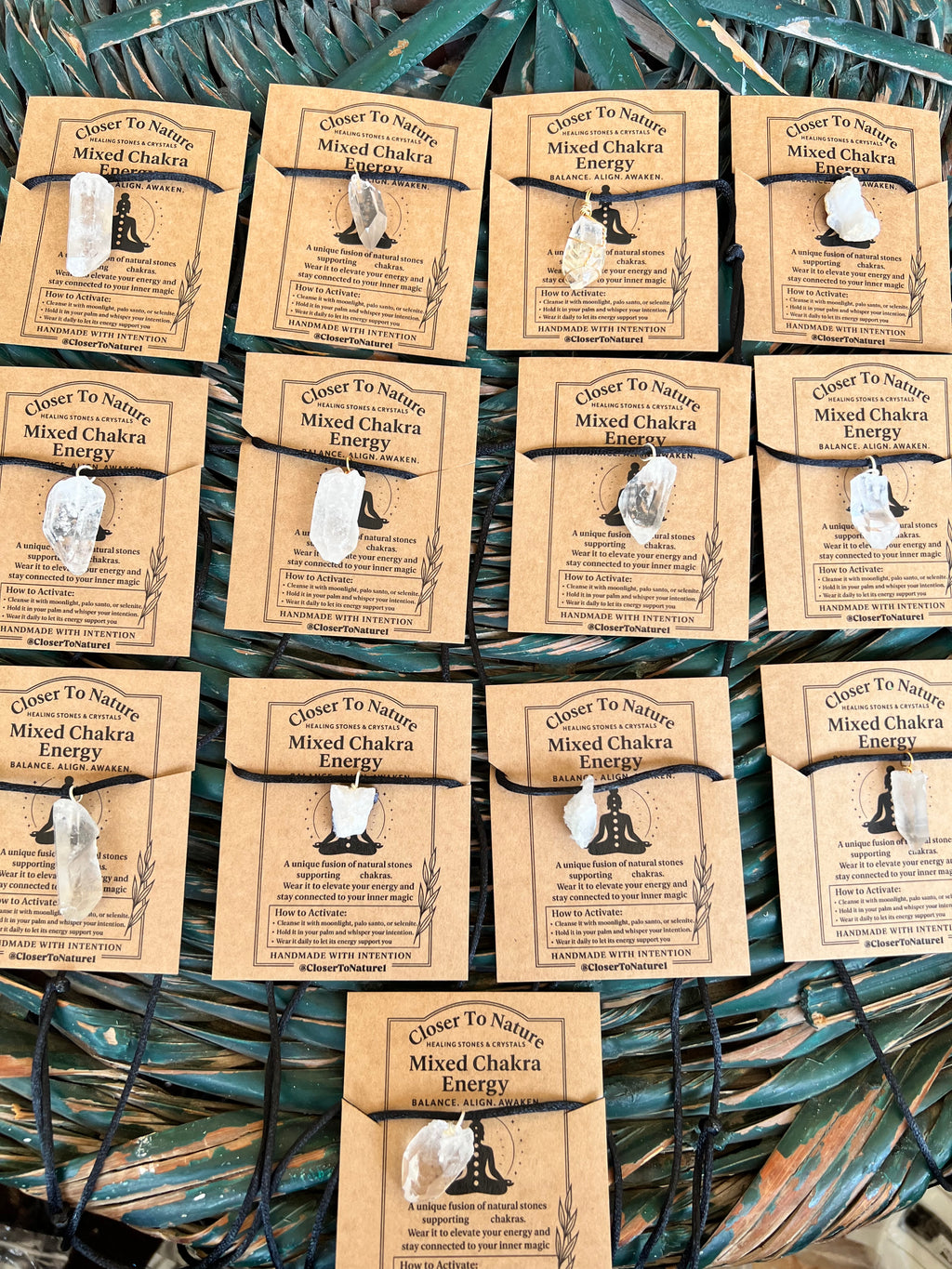 Natural Crystal Quartz Raw Point & Cluster Pendant Necklace – Adjustable Cord