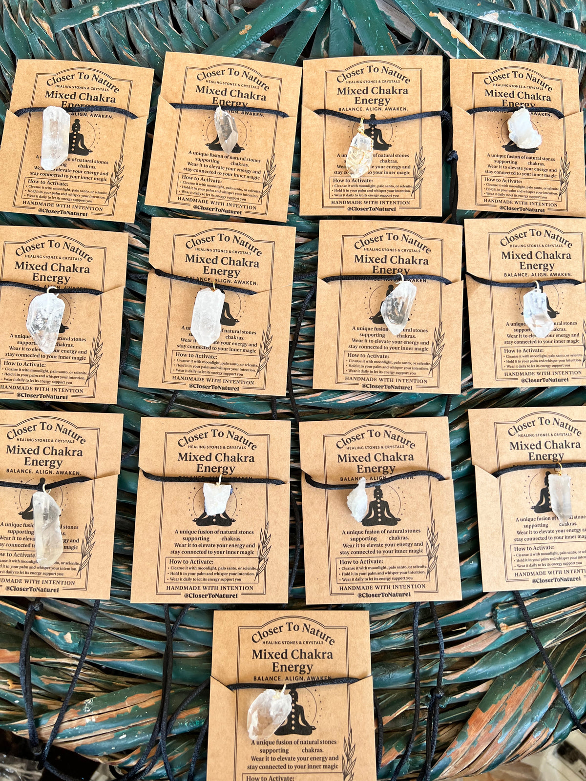 Natural Crystal Quartz Raw Point & Cluster Pendant Necklace – Adjustable Cord